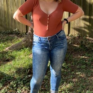 Love Tree Mauve Shortsleeved Bodysuit